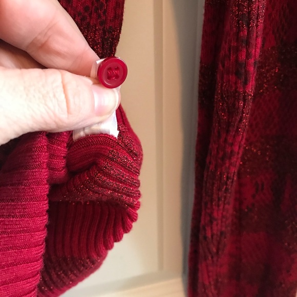 Express Black and Red Button-up Cardigan - Picture 8 of 8